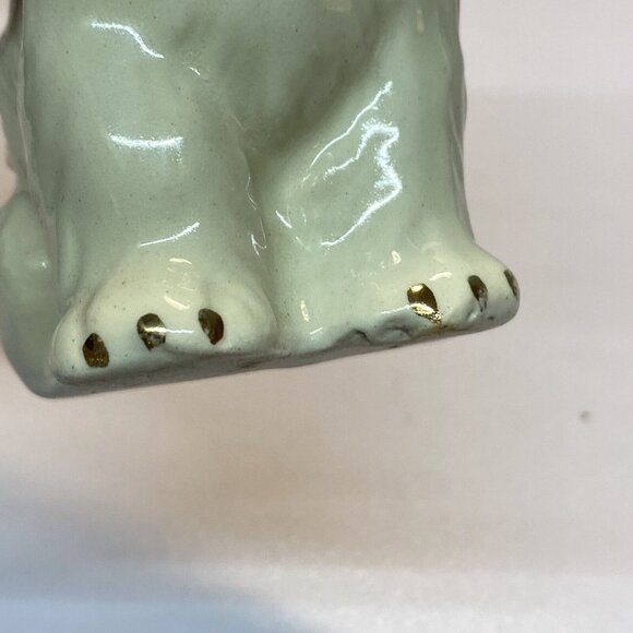 Vintage Scottish Terrier Scottie Dog Figurine Statue Ceramic White Gold 5” Tall - Picture 7 of 9